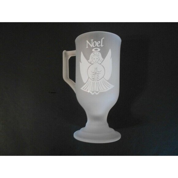 Angel on Frosted Glass Footed Noel Cup - Picture 2 of 4